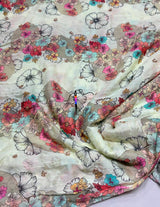 Digital print booti embroidery