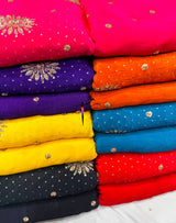 Self jaccord cutdana embroidery