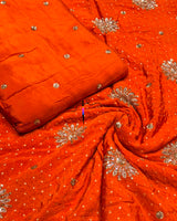 Self jaccord cutdana embroidery