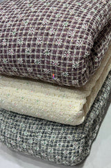 Korean tweed fabric With Multi cutdana beads