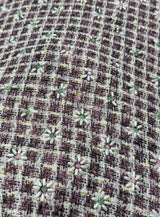 Korean tweed fabric With Multi cutdana beads