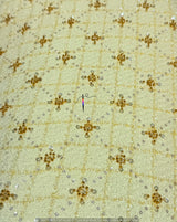 Tweed jaccord Cutdana Checks Embroidery