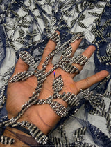 Heavy cutdana embroidery