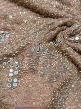 Heavy mirror cutdana embroidery