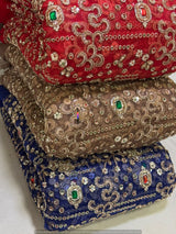 Heavy cutdana embroidery