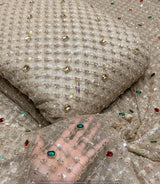 Heavy cutdana embroidery