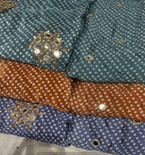 Mirror cutdana embroidery