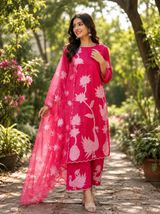 Mul Chanderi aplic work embroidery