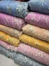 44" pure organza embroideries