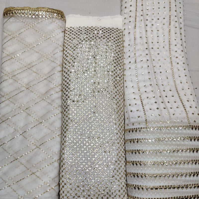 Pure Georgette and Nett Embroideries 56" & 44" Combinations