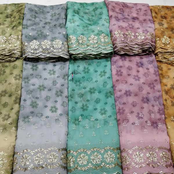 Georgette and Organza Print and Embroidery Combinations