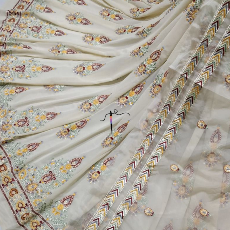 56” and 44" Georgette Embroideries Combinations
