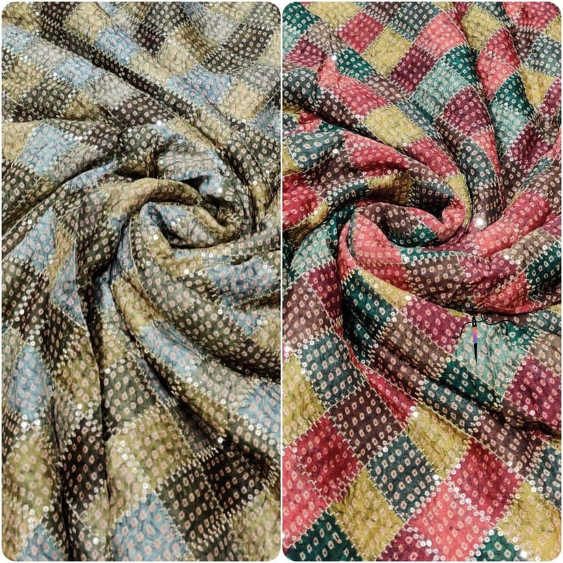 Pure Chinon Chiffon  Embroideries 44"