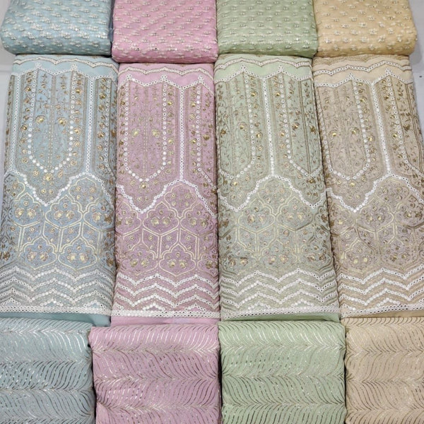 Nett and Georgette Embroideries combination 44"