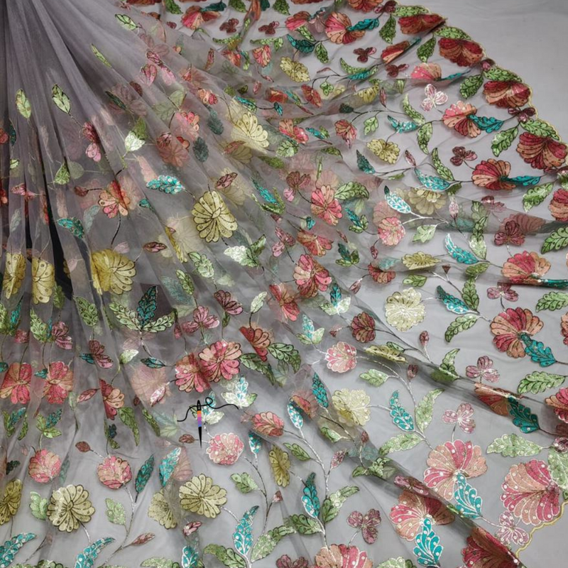 Nett Scallop Embroideries , Width : 56''
