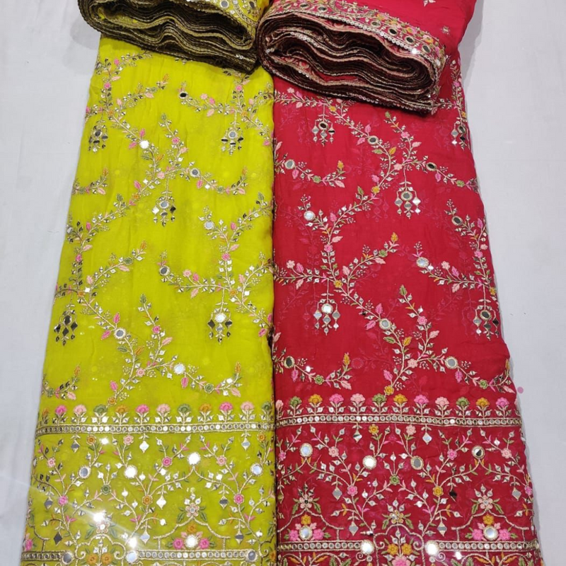 Pure Georgette Embroideries 54" & 44" Combinations