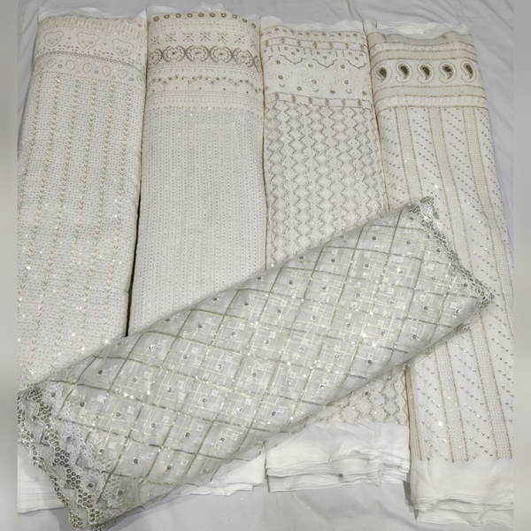 Pure Georgette and Nett Embroideries 54" & 44" Combinations