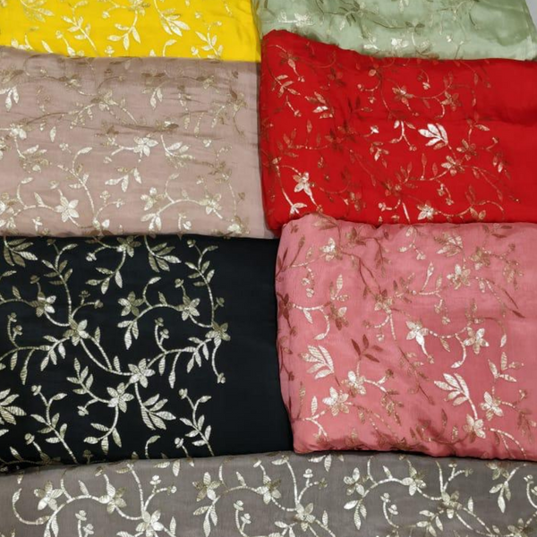 Pure Chinnon Chiffon Embroideries