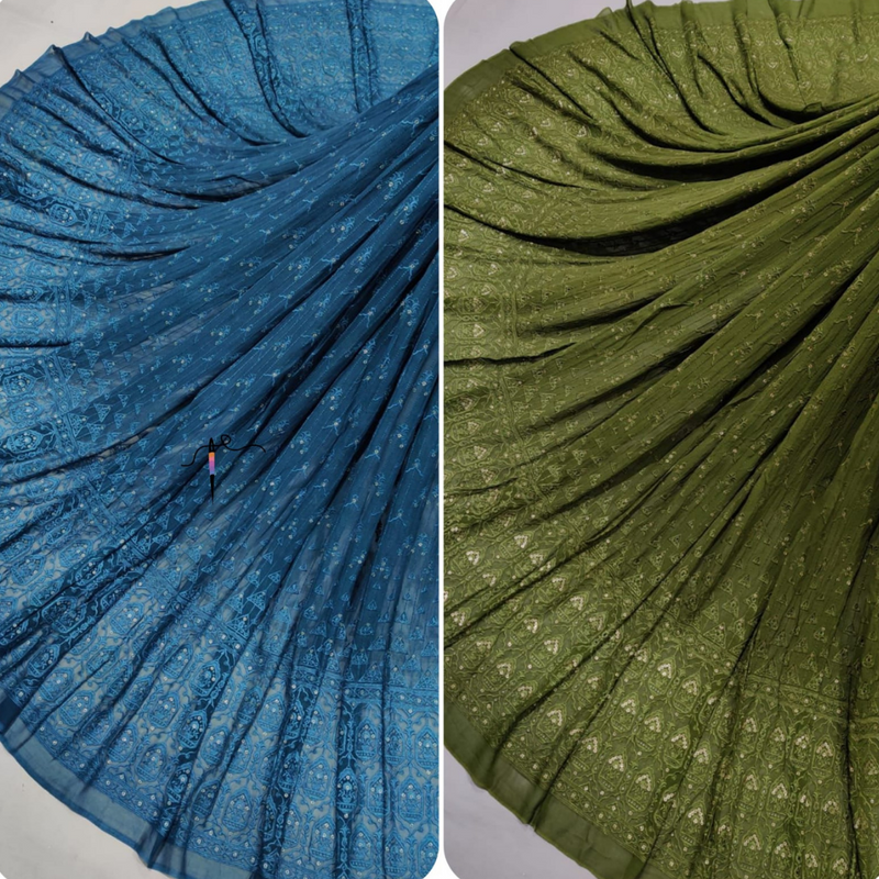 Pure Georgette, Lakhnavis , Width : 54"