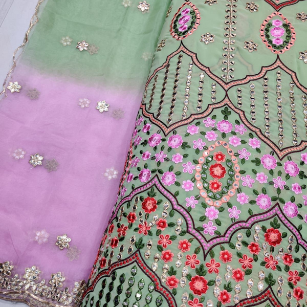 Georgette And Organza Embroideries 54" &  44" Combinations