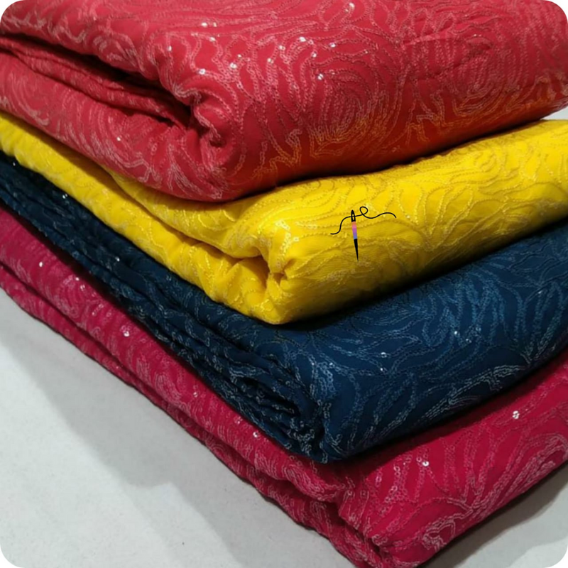 Pure Georgette , Width:44"