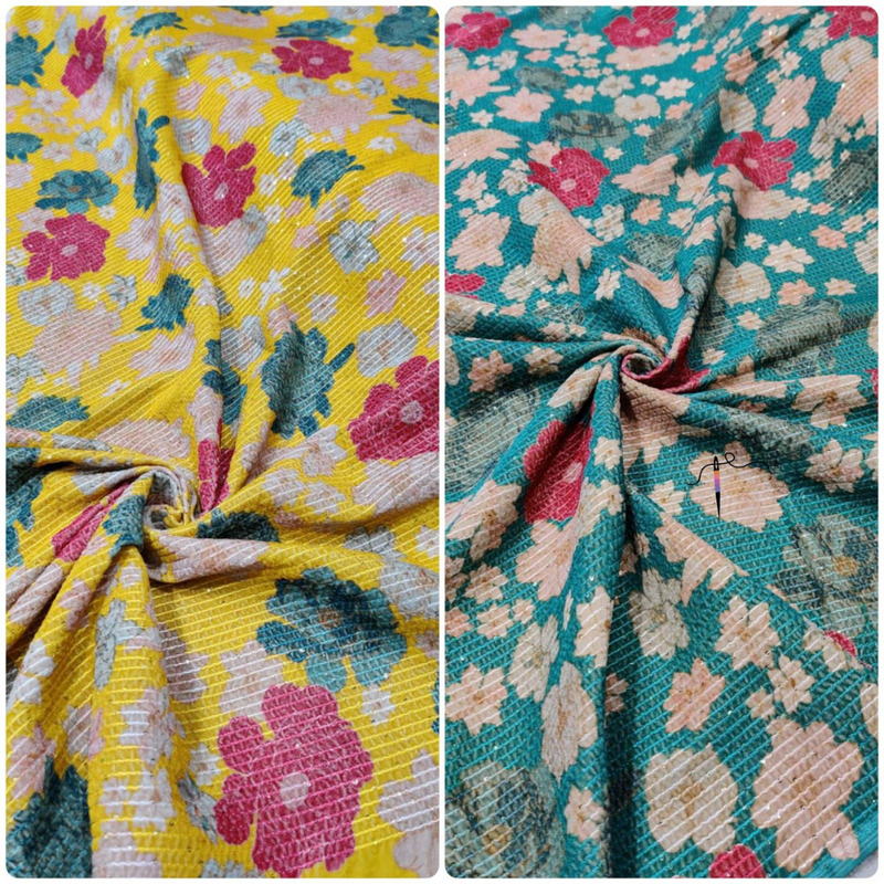 Velvet micro, Print & Embroidery , Width : 44”