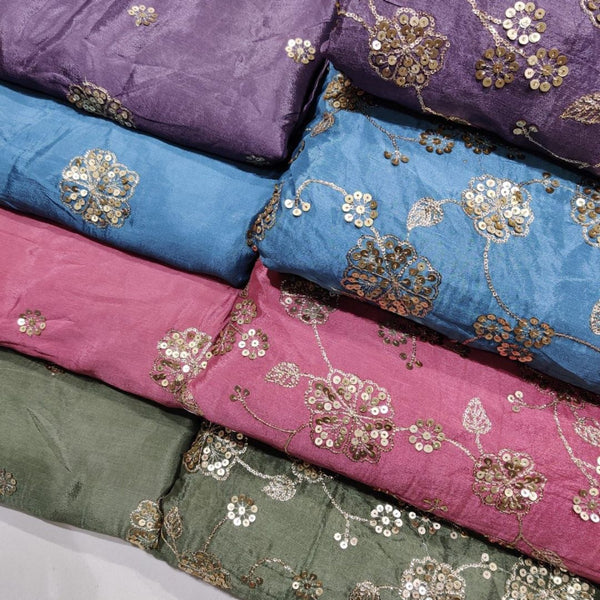 Pure Chinon Chiffon Embroideries 44" Combinations