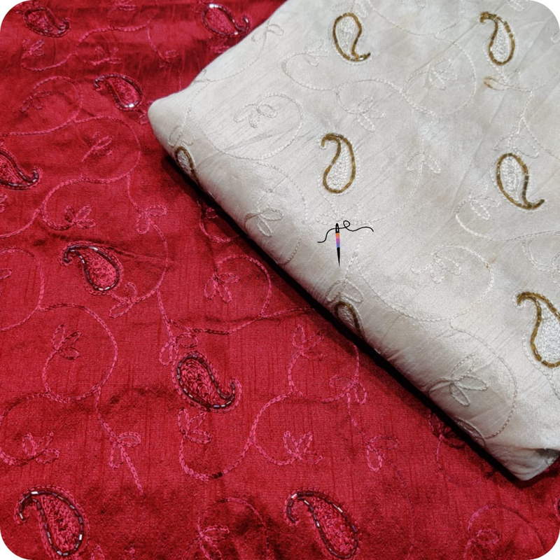 Cotton Raw Silk Embroideries 44”
