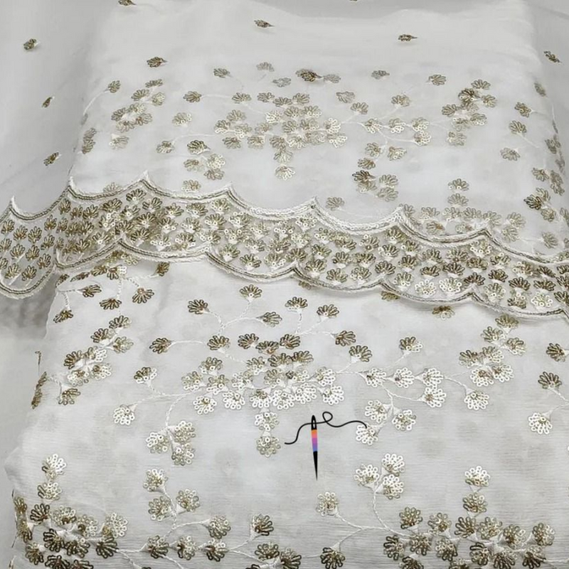 Pure Chinnon Chiffon and Nett 44" Embroideries Combinations