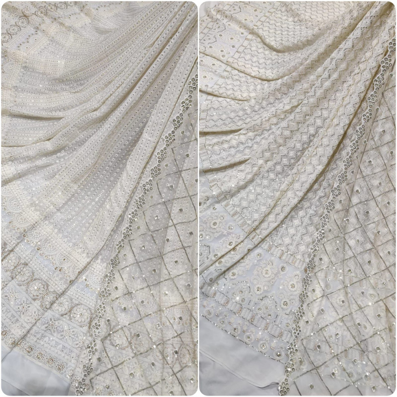 Pure Georgette and Nett Embroideries 54" & 44" Combinations