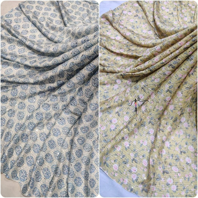 Pure chinon chiffon Embroideries 44”