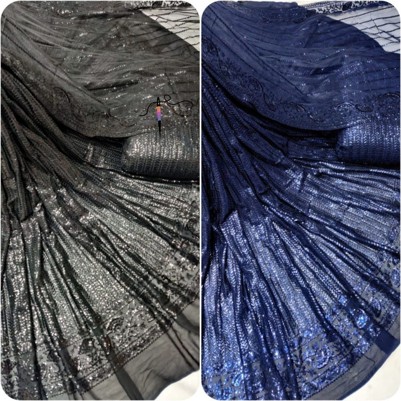 Pure Georgette Embroideries 54”,44” combination