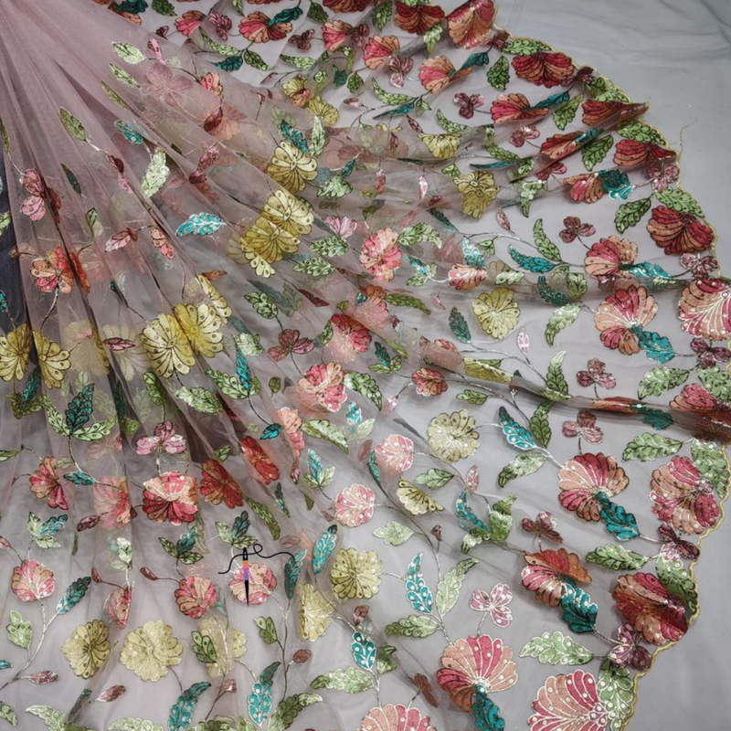 Nett Scallop Embroideries , Width : 56''