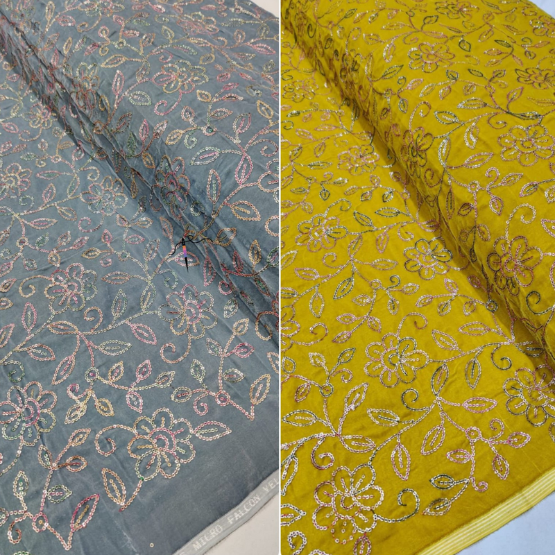 Velvet Embroideries , Width : 44"