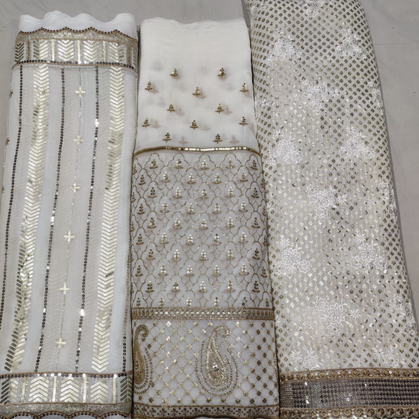 Pure Georgette Embroideries 54" & 44" Combinations