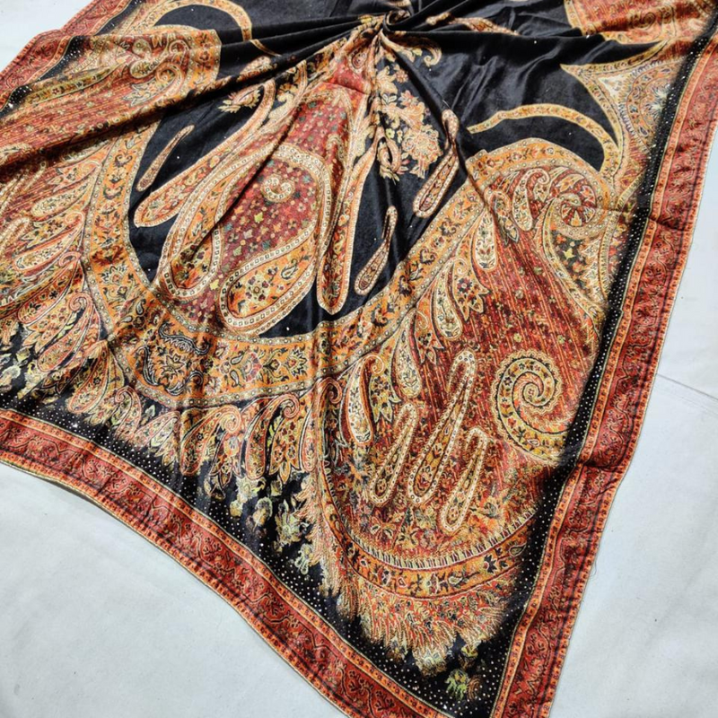 Velvet Printed Swaroski Handwork Dupattas