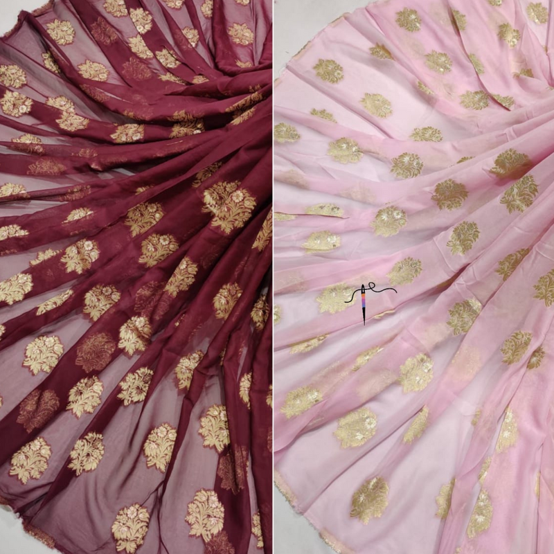 Pure Georgette , Width : 44"