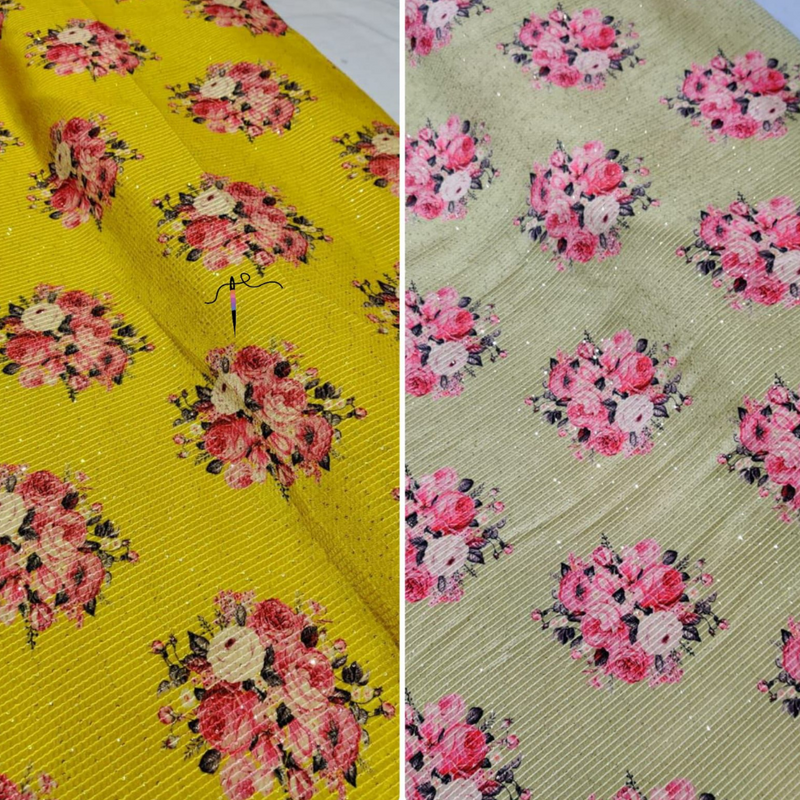 Velvet micro, Print & Embroidery , Width : 44”