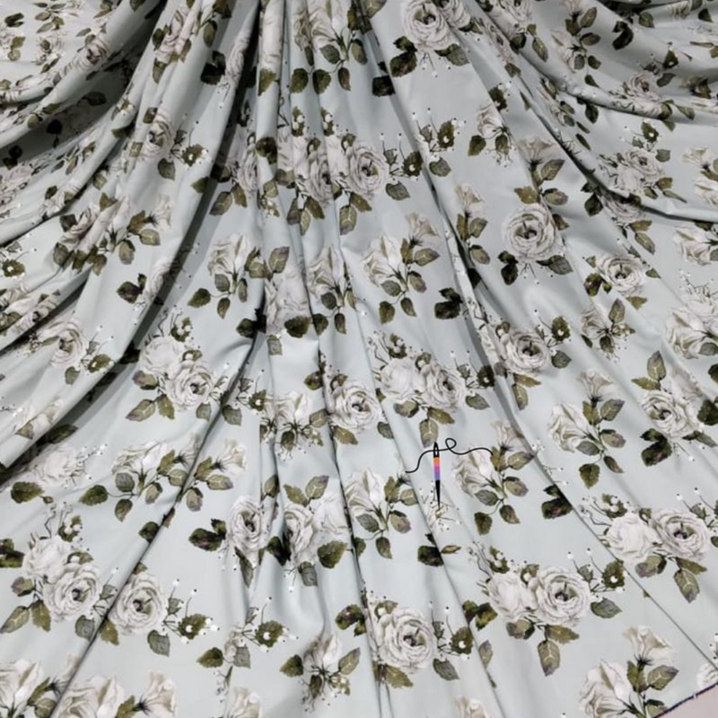 Pure georgette 44" heavy embroideries & Crepe matte 44” prints