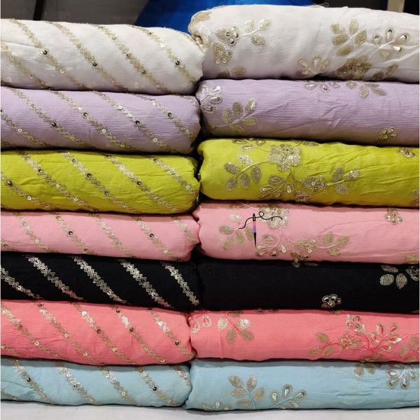 Pure chinon chiffon Embroideries 44” Combinations