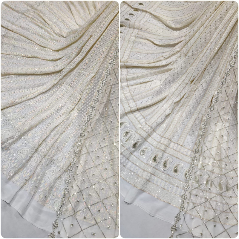 Pure Georgette and Nett Embroideries 54" & 44" Combinations
