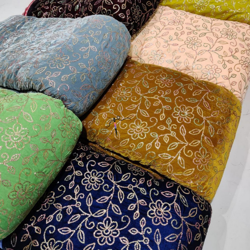 Velvet Embroideries , Width : 44"