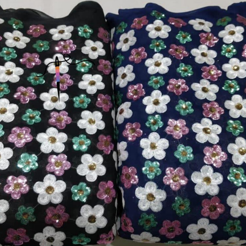 Pure Georgette Embroideries, Width : 44"