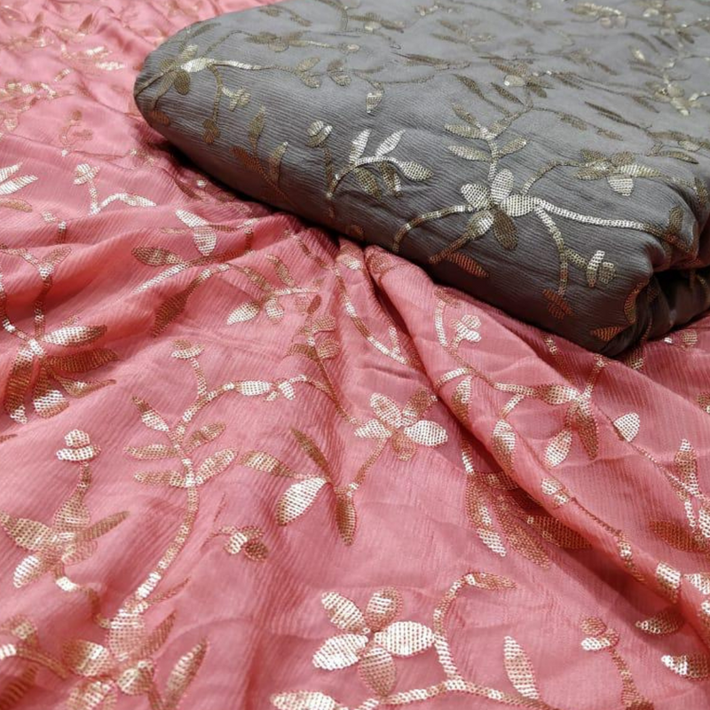 Pure Chinnon Chiffon Embroideries