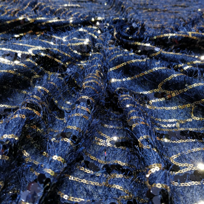 Sequin Tassles on fur nett, 58”