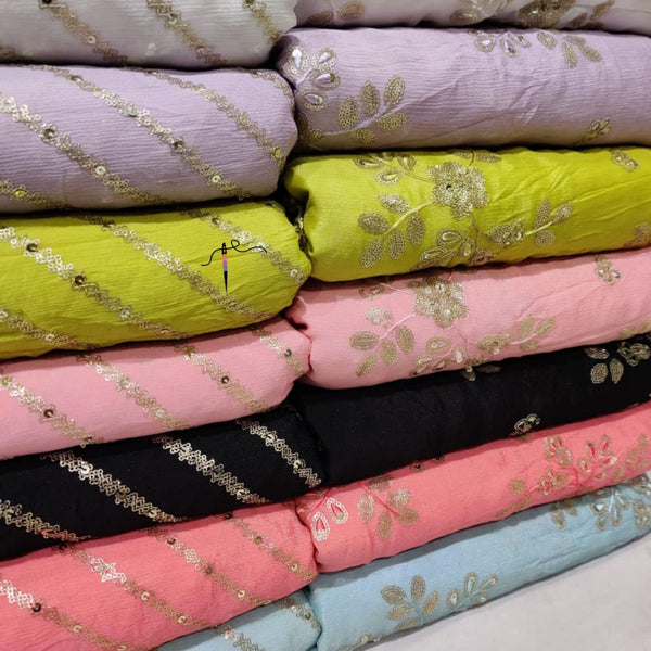 Pure chinon chiffon Embroideries 44” Combinations