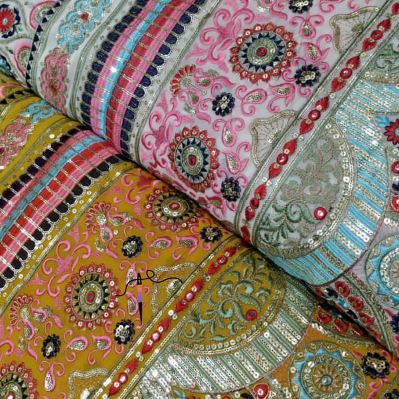 Georgette Embroideries, Width 54"