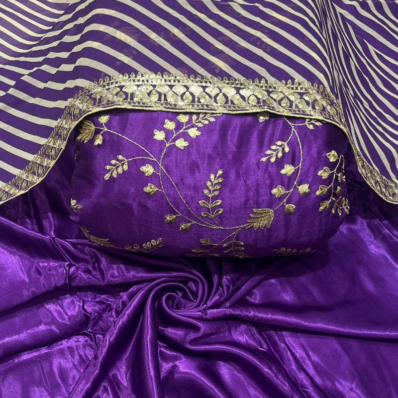 Pure Heavy Satin, Pure Mushroo Plain, Pure Mushroo Jaal and Georgette Dupatta Combinations