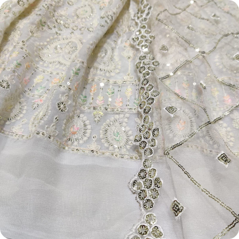 Pure Georgette and Nett Embroideries 54" & 44" Combinations