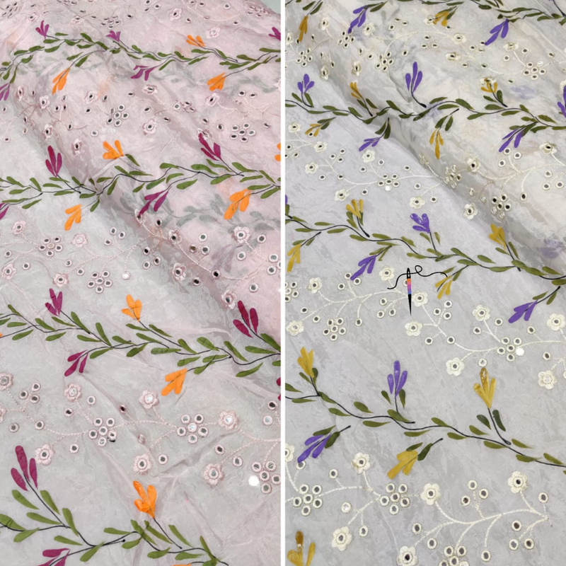 Pure Chinnon Chiffon Embroideries, 44"